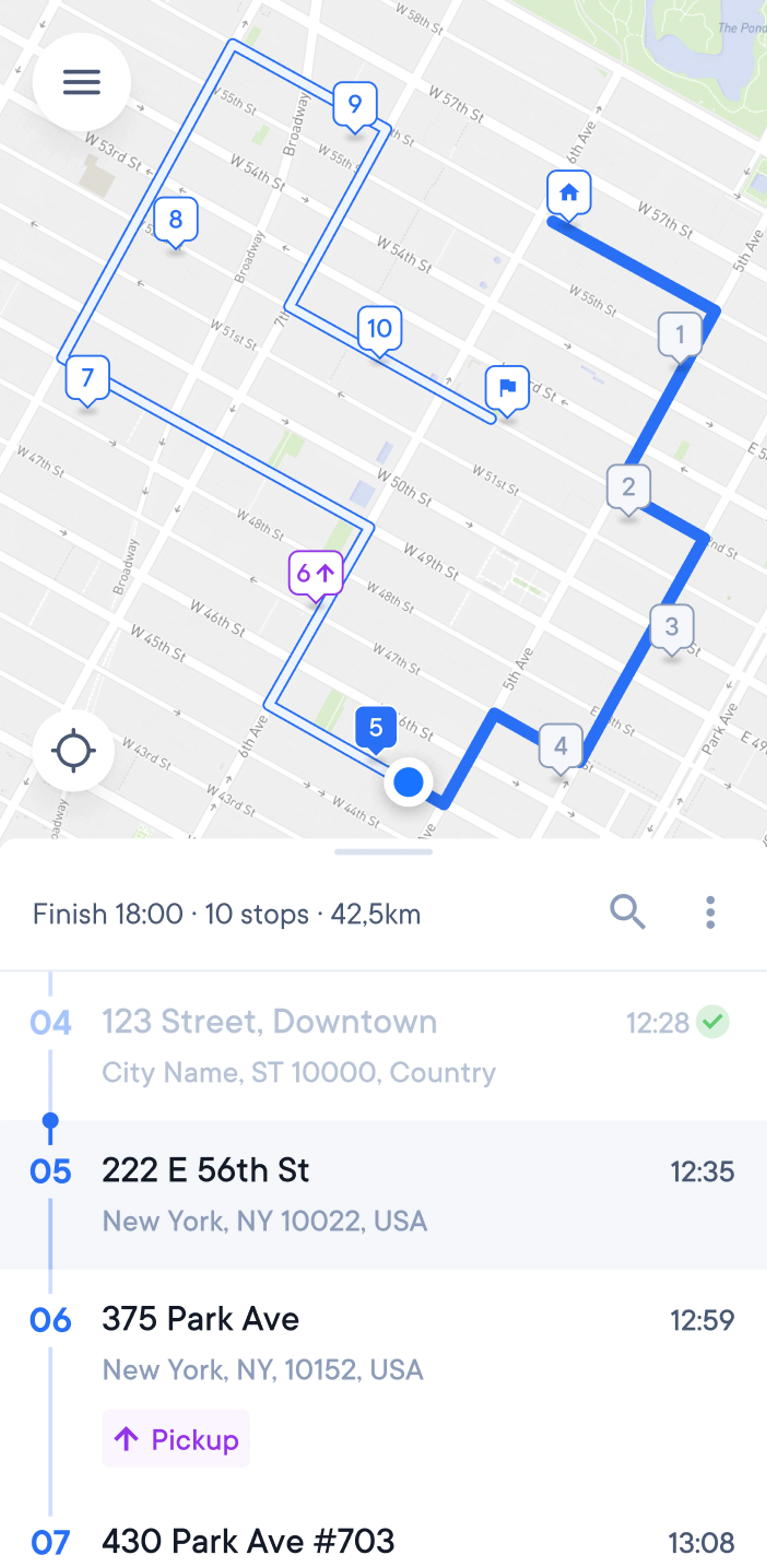 Mobile screenshot of Fleet's driver app